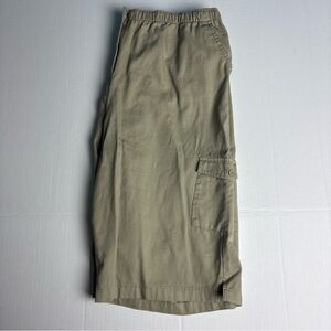 Classic Elements Women XL Capri Below Knee Cargo Khaki Tan Elastic Waist Cotton